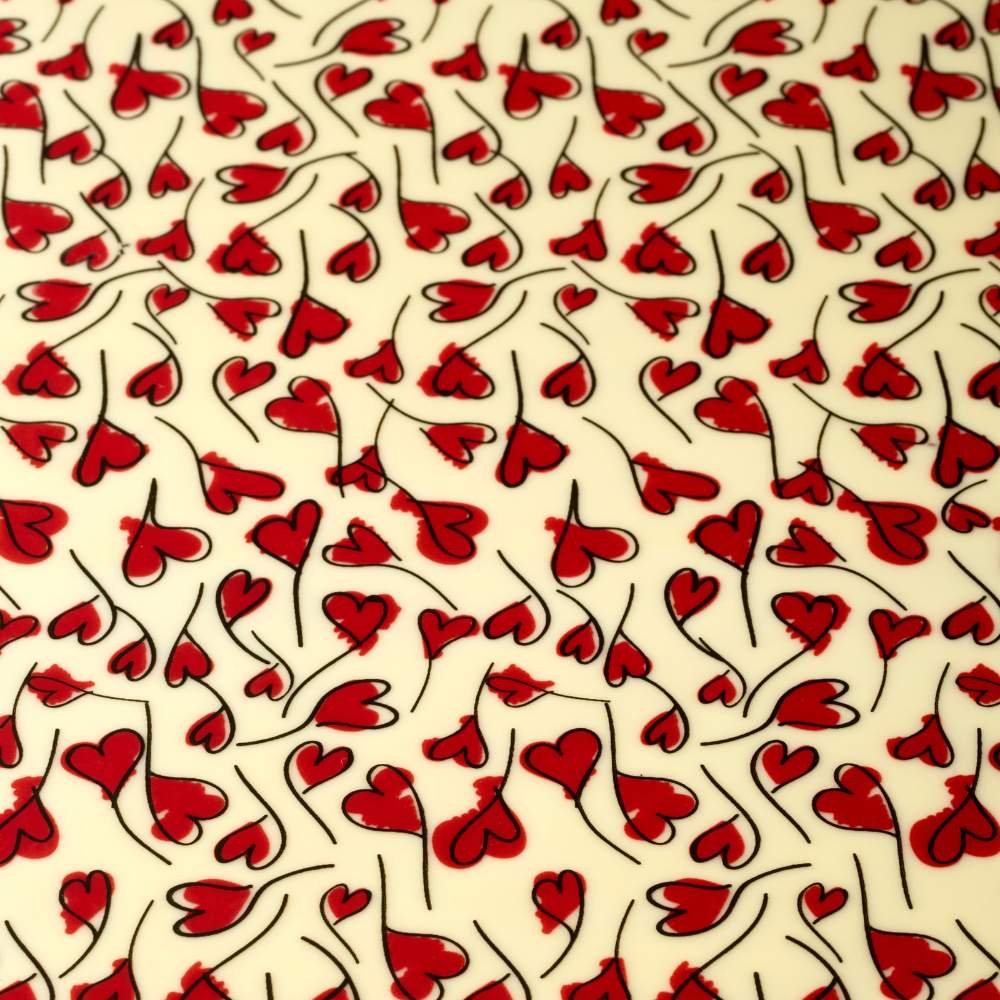 Transfer Sheets "Red and black hearts pattern" - 30 units