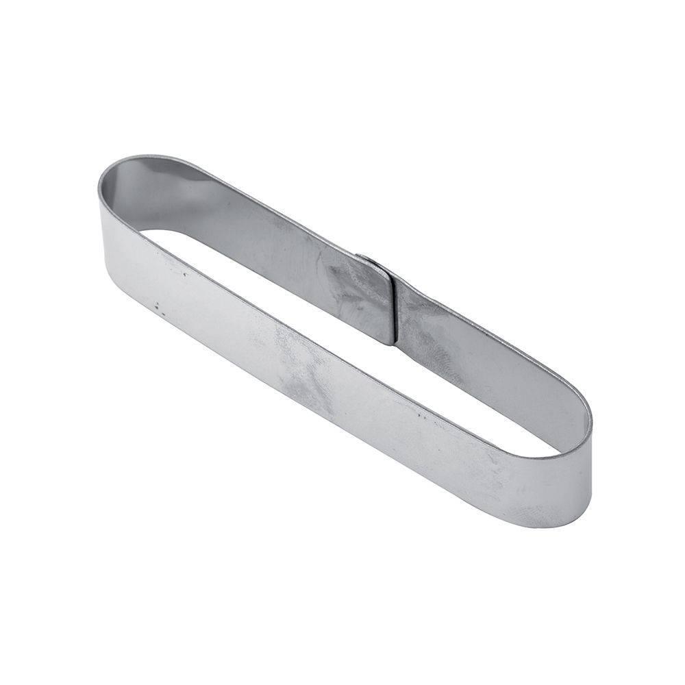 X21 - Smooth stainless steel éclair bands for single-serving tarts 125 x 20 x h 20 mm - Zucchero Canada