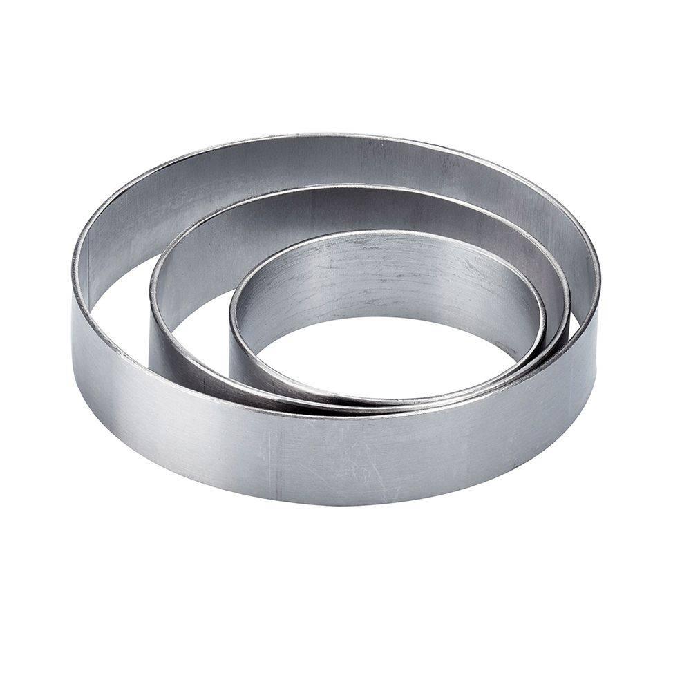 X0602 - Smooth stainless steel round bands for single-serving tarts Ø 60 x h 20 mm - Zucchero Canada