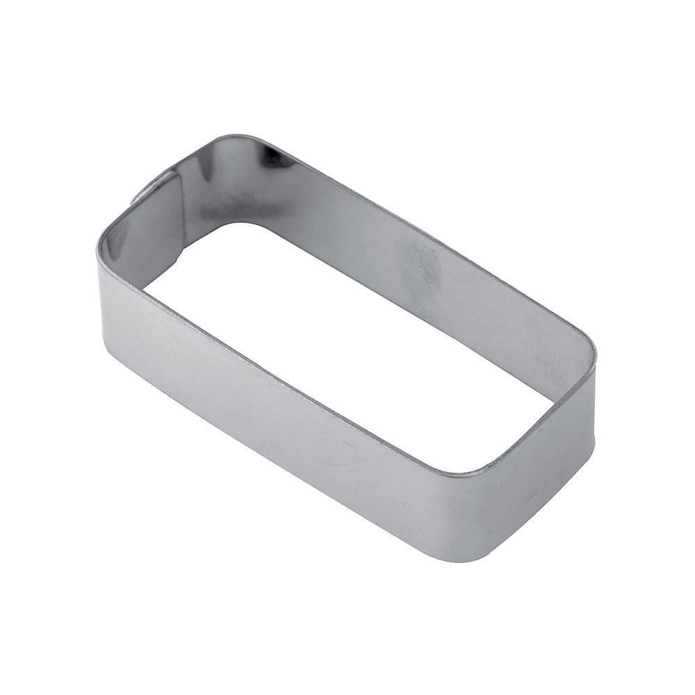 X19 - Smooth stainless steel rectangular bands for single-serving tarts 80 x
40 x h 20 mm - Zucchero Canada